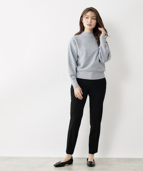 index（インデックス）の「◆≪5color≫ パール調ボタンスリーブボトルネックニット【洗濯機洗い可】（ニット/セーター・レディース・ライトベージュ/グレー/ライトブルー/オフホワイト/ピンク系・36/42/38/40）」の21枚目の写真