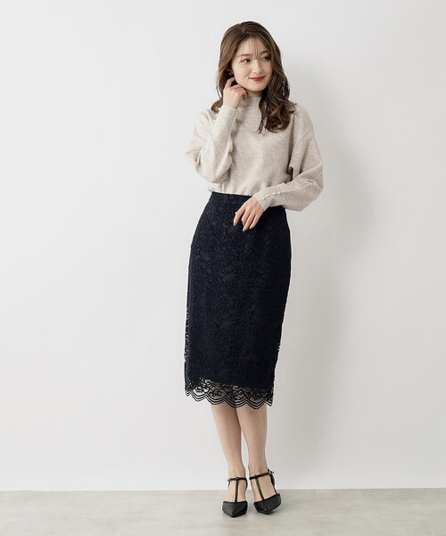 index（インデックス）の「◆≪5color≫ パール調ボタンスリーブボトルネックニット【洗濯機洗い可】（ニット/セーター・レディース・ライトベージュ/グレー/ライトブルー/オフホワイト/ピンク系・36/42/38/40）」の10枚目の写真