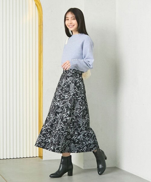 index（インデックス）の「◆≪5color≫ パール調ボタンスリーブボトルネックニット【洗濯機洗い可】（ニット/セーター・レディース・ライトベージュ/グレー/ライトブルー/オフホワイト/ピンク系・36/42/38/40）」の11枚目の写真