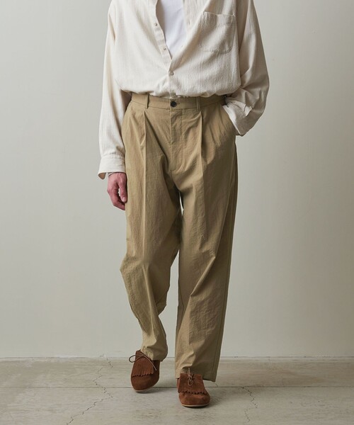 【即日発送】ナイロンオックスアウト ワンプリーツ スラックス Steven Alan＞ ナイロン オックス アウト ワンプリーツ スラックス
