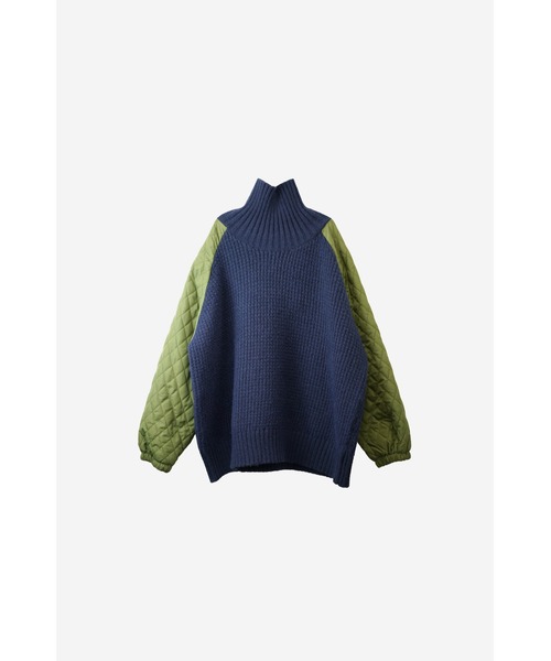 Quilted High-neck Knit