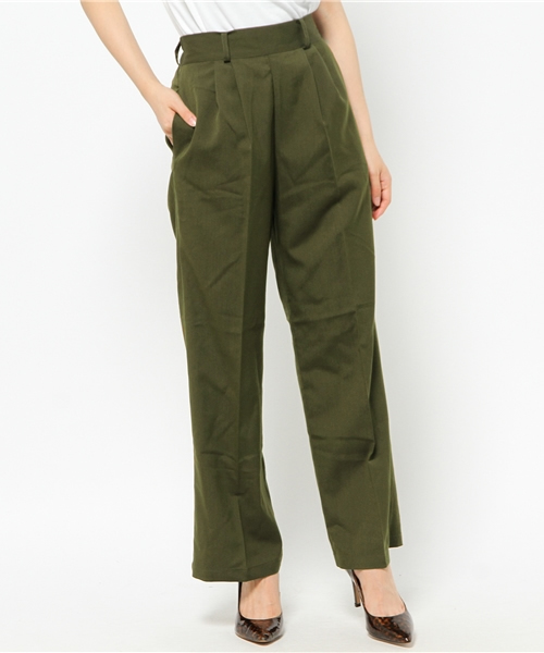 CIAOPANIC（チャオパニック）の「【Ciaopanic】　TRツータックワイドPT（その他パンツ・レディース・ブラック/レンガ/オリーブ・FREE）」の2枚目の写真