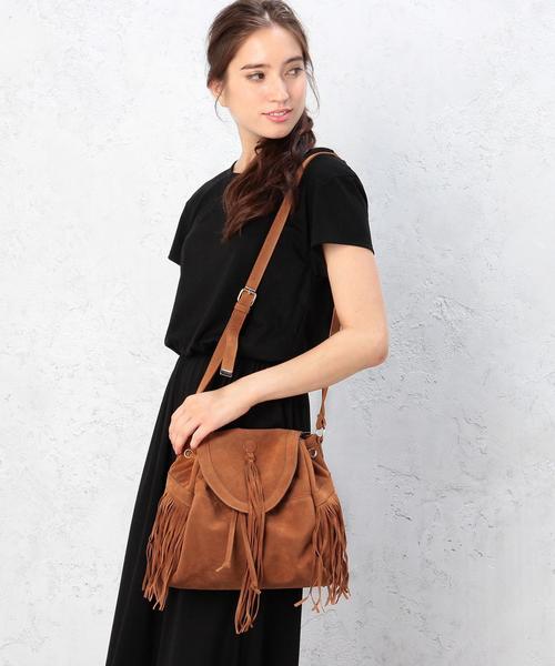 green label relaxing（グリーンレーベルリラクシング）の「GC フリンジ バッグ（ショルダーバッグ・レディース・グレー/ベージュ・フリー）」の10枚目の写真