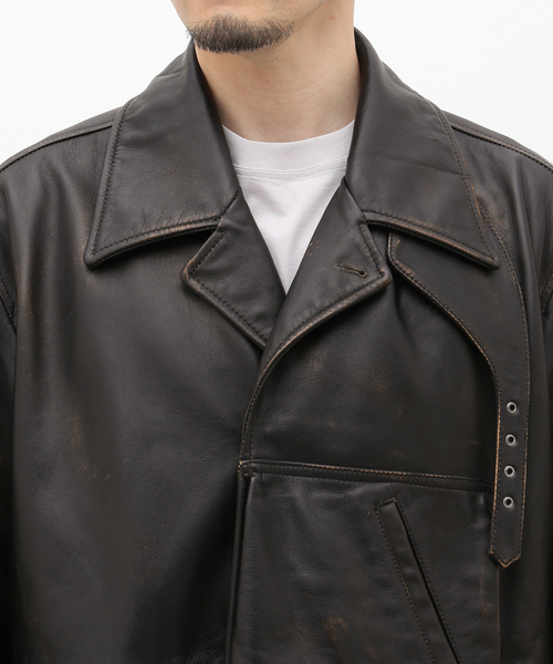 CCU RYAN THROAT LATCH JACKET レザージャケットコート CCU / シーシーユー】RYAN THROAT LATCH JACKET（レザー