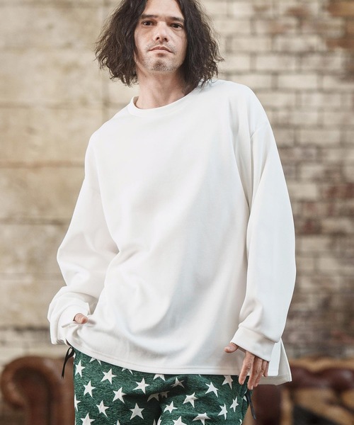 CAMBIO(カンビオ)の「mlt4614- ビッグシルエットサイドスリットカットソー(Tシャツ/カットソー・メンズ・ホワイト/ブルー/グレイッシュベージュ/ブラック・M/L/XL)」の2枚目の写真