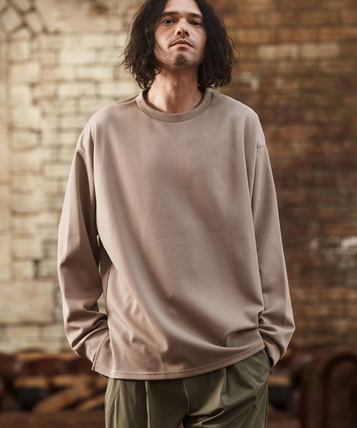 CAMBIO(カンビオ)の「mlt4614- ビッグシルエットサイドスリットカットソー(Tシャツ/カットソー・メンズ・ホワイト/ブルー/グレイッシュベージュ/ブラック・M/L/XL)」の1枚目の写真