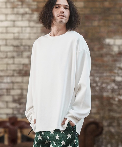 CAMBIO(カンビオ)の「mlt4614- ビッグシルエットサイドスリットカットソー(Tシャツ/カットソー・メンズ・ホワイト/ブルー/グレイッシュベージュ/ブラック・M/L/XL)」の6枚目の写真