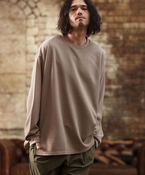 CAMBIO(カンビオ)の「mlt4614- ビッグシルエットサイドスリットカットソー(Tシャツ/カットソー・メンズ・ホワイト/ブルー/グレイッシュベージュ/ブラック・M/L/XL)」の11枚目の写真