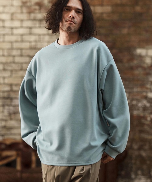 CAMBIO(カンビオ)の「mlt4614- ビッグシルエットサイドスリットカットソー(Tシャツ/カットソー・メンズ・ホワイト/ブルー/グレイッシュベージュ/ブラック・M/L/XL)」の13枚目の写真