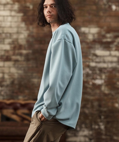 CAMBIO(カンビオ)の「mlt4614- ビッグシルエットサイドスリットカットソー(Tシャツ/カットソー・メンズ・ホワイト/ブルー/グレイッシュベージュ/ブラック・M/L/XL)」の17枚目の写真