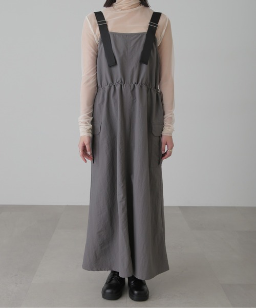 FREE'S MART（フリーズマート）の「◆ウエストドロストナイロンジャンパースカート（ワンピース・レディース・カーキ/グレー/ベージュ・SMALL/MEDIUM）」の13枚目の写真