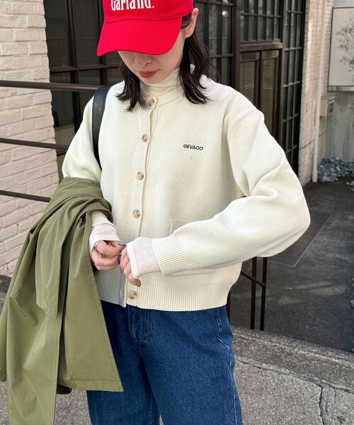 GEVACO（ゲバコ）の「【GEVACO/ゲバコ】コットンミラノリブカーディガン（カーディガン/ボレロ・レディース・アイボリー/グレイッシュベージュ/ネイビー/ミント・38）」の5枚目の写真
