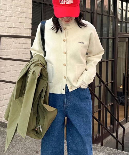 GEVACO（ゲバコ）の「【GEVACO/ゲバコ】コットンミラノリブカーディガン（カーディガン/ボレロ・レディース・アイボリー/グレイッシュベージュ/ネイビー/ミント・38）」の6枚目の写真