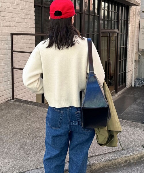 GEVACO（ゲバコ）の「【GEVACO/ゲバコ】コットンミラノリブカーディガン（カーディガン/ボレロ・レディース・アイボリー/グレイッシュベージュ/ネイビー/ミント・38）」の7枚目の写真