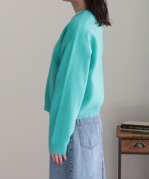 GEVACO（ゲバコ）の「【GEVACO/ゲバコ】コットンミラノリブカーディガン（カーディガン/ボレロ・レディース・アイボリー/グレイッシュベージュ/ネイビー/ミント・38）」の15枚目の写真