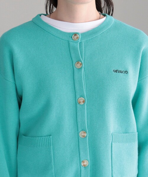 GEVACO（ゲバコ）の「【GEVACO/ゲバコ】コットンミラノリブカーディガン（カーディガン/ボレロ・レディース・アイボリー/グレイッシュベージュ/ネイビー/ミント・38）」の17枚目の写真