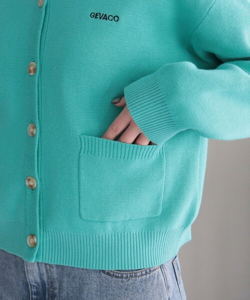 GEVACO（ゲバコ）の「【GEVACO/ゲバコ】コットンミラノリブカーディガン（カーディガン/ボレロ・レディース・アイボリー/グレイッシュベージュ/ネイビー/ミント・38）」の18枚目の写真