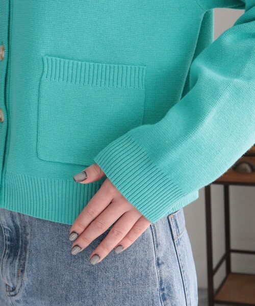 GEVACO（ゲバコ）の「【GEVACO/ゲバコ】コットンミラノリブカーディガン（カーディガン/ボレロ・レディース・アイボリー/グレイッシュベージュ/ネイビー/ミント・38）」の19枚目の写真