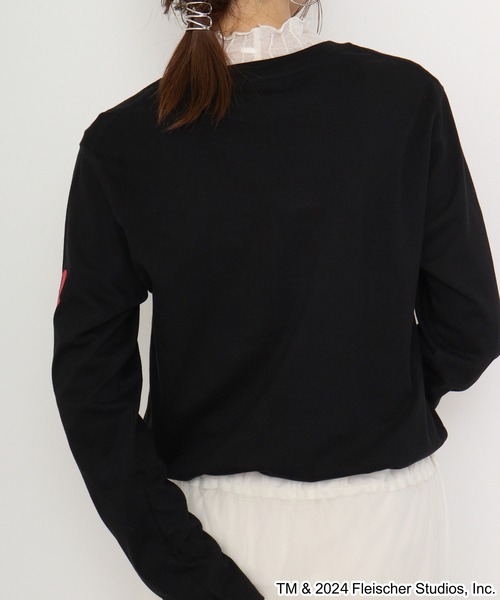 BETTY BOOP（ベティ・ブープ）の「BETTY BOOP(TM) / ベティー ブープ(TM) 長袖Tシャツ（Tシャツ/カットソー・メンズ・ホワイト/チャコールグレー/ブラック/ピンクベージュ・M/L/LL）」の12枚目の写真