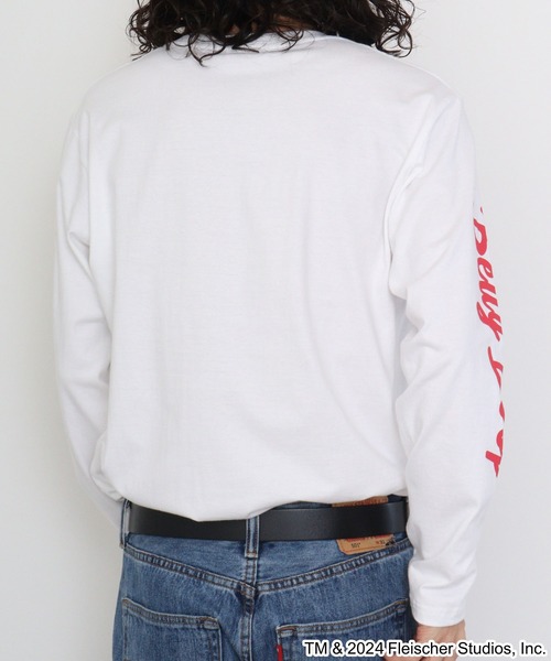 BETTY BOOP（ベティ・ブープ）の「BETTY BOOP(TM) / ベティー ブープ(TM) 長袖Tシャツ（Tシャツ/カットソー・メンズ・ホワイト/チャコールグレー/ブラック/ピンクベージュ・M/L/LL）」の7枚目の写真