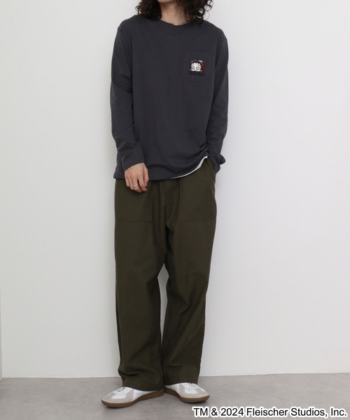 BETTY BOOP（ベティ・ブープ）の「BETTY BOOP(TM) / ベティー ブープ(TM) 長袖Tシャツ（Tシャツ/カットソー・メンズ・ホワイト/チャコールグレー/ブラック/ピンクベージュ・M/L/LL）」の19枚目の写真