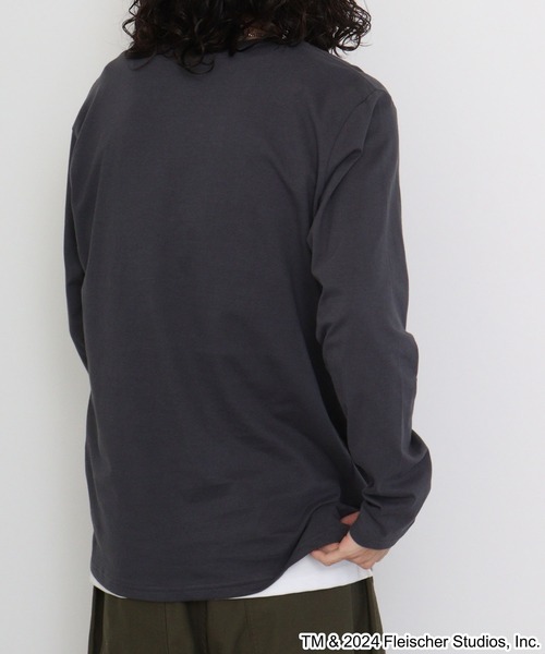 BETTY BOOP（ベティ・ブープ）の「BETTY BOOP(TM) / ベティー ブープ(TM) 長袖Tシャツ（Tシャツ/カットソー・メンズ・ホワイト/チャコールグレー/ブラック/ピンクベージュ・M/L/LL）」の17枚目の写真