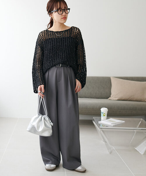 新色追加!/WEB限定】ラメスパンコールスカシプルオーバー（ニット