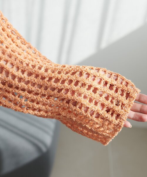 DISCOAT（ディスコート）の「【新色追加!/WEB限定】ラメスパンコールスカシプルオーバー（ニット/セーター・レディース・オフホワイト/オレンジ/グリーン/ブラック/アイボリー・FREE）」の14枚目の写真