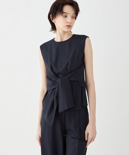 TOMORROWLAND collection(トゥモローランドコレクション)の「シャイニーシャーク ウエストリボンブラウス(シャツ/ブラウス・レディース・ネイビー/ブルーグレー・36)」の13枚目の写真