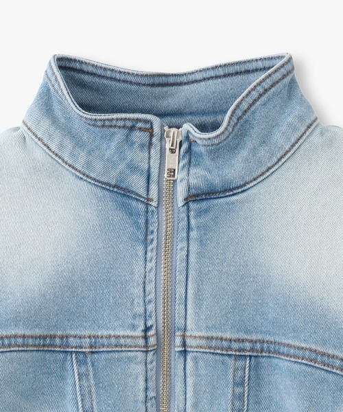 美品ANNA SUI ダークブルー フリンジ付きデニムジャケット ANNA SUI NYC フロントロゴ デニムJK SAX 22FA-I（アナスイ