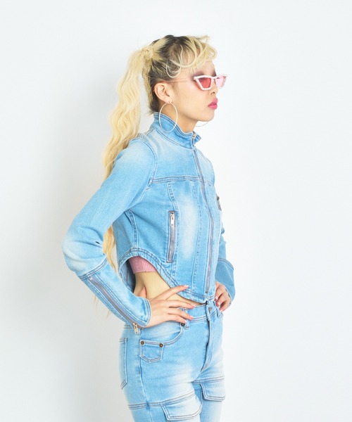 ANNA SUI NYC(アナ スイ エヌ ワイ シー)の「ANNA SUI NYC ストレッチデニムジャケット(デニムジャケット・レディース・ブルー/ライトブルー・S)」の5枚目の写真