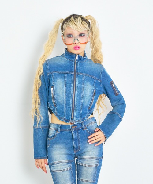 ANNA SUI NYC(アナ スイ エヌ ワイ シー)の「ANNA SUI NYC ストレッチデニムジャケット(デニムジャケット・レディース・ブルー/ライトブルー・S)」の10枚目の写真