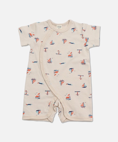 chil2（チルツー）の「総柄 半袖ミニカバーオール（ロンパース・キッズ・G/H/I/J/B/C/D/E/F/A・60-70cm/50-60cm）」の3枚目の写真