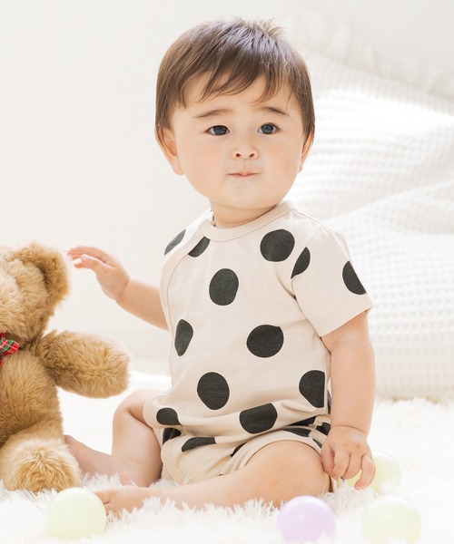 chil2（チルツー）の「総柄 半袖ミニカバーオール（ロンパース・キッズ・G/H/I/J/B/C/D/E/F/A・60-70cm/50-60cm）」の9枚目の写真