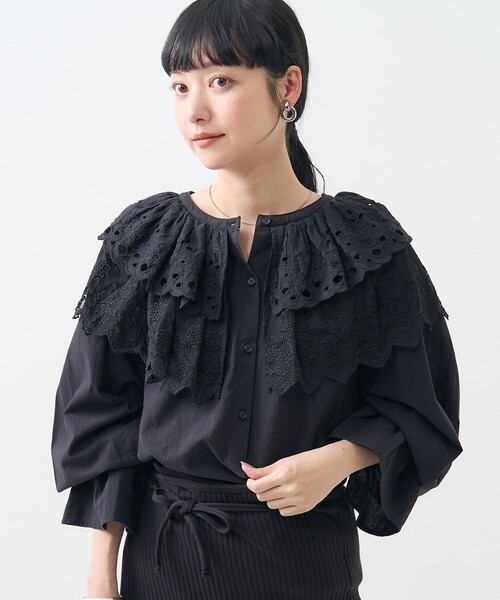 FREAK'S STORE（フリークスストア）の「レースコンビ フリル ブラウス