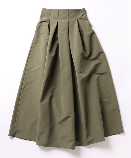STYLEBLOCK（スタイルブロック）の「ソフトグログランタックフレアスカート（スカート・レディース・アイボリー/カーキ/ブラック/チャコールグレー・M）」の4枚目の写真