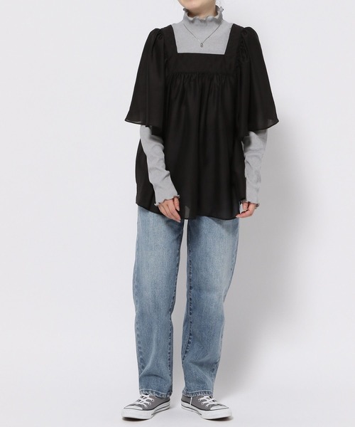 GLOBAL WORK(グローバルワーク)の「高山直子さんコラボ/メローリブハイネック長袖/991901/EiiS(Tシャツ/カットソー・レディース・グレー/アイボリー/ブラック・SMALL/X-SMALL)」の19枚目の写真