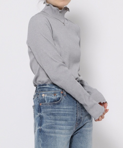 GLOBAL WORK(グローバルワーク)の「高山直子さんコラボ/メローリブハイネック長袖/991901/EiiS(Tシャツ/カットソー・レディース・グレー/アイボリー/ブラック・SMALL/X-SMALL)」の21枚目の写真