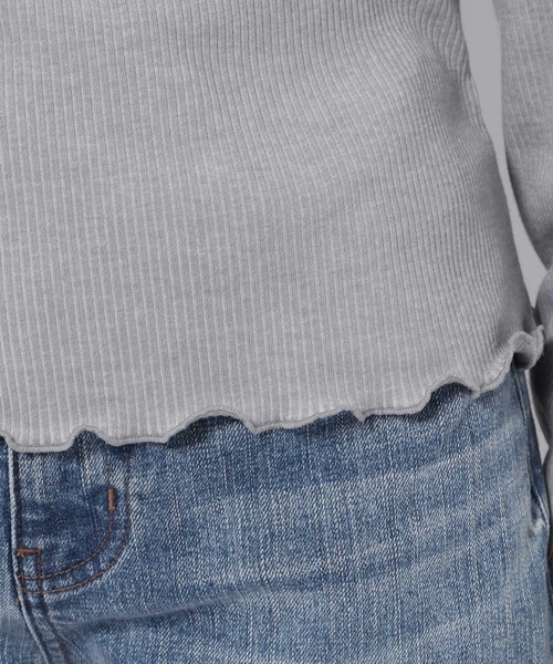 GLOBAL WORK(グローバルワーク)の「高山直子さんコラボ/メローリブハイネック長袖/991901/EiiS(Tシャツ/カットソー・レディース・グレー/アイボリー/ブラック・SMALL/X-SMALL)」の5枚目の写真