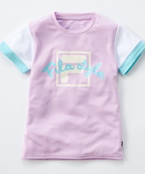 FILA（フィラ）の「【FILA/フィラ】キッズドライピケ半袖Tシャツ（Tシャツ/カットソー・キッズ・ラベンダー/ミント・130/140/150/160）」の2枚目の写真