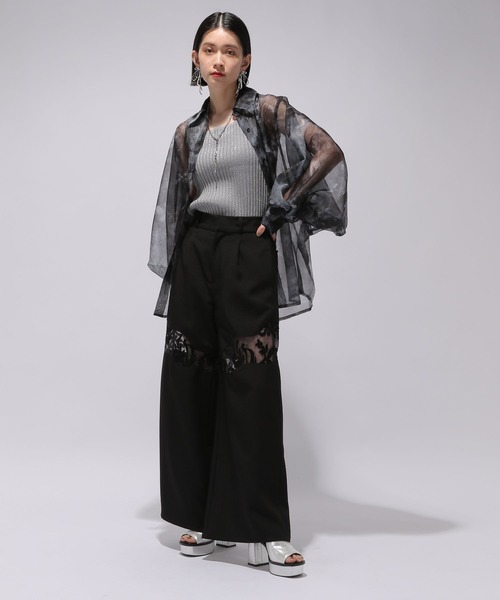 HARE（ハレ）の「2WAYスクエアラメニットタンクトップ(HARE)（タンクトップ・レディース・イエロー/グリーン/ライトグレー/ブラック/マルチ/ブルー/グリーン系その他/エメラルド/オレンジ/グリーン系その他2/パープル・FREE）」の19枚目の写真