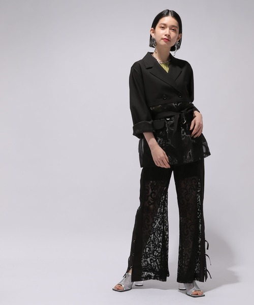 HARE（ハレ）の「2WAYスクエアラメニットタンクトップ(HARE)（タンクトップ・レディース・イエロー/グリーン/ライトグレー/ブラック/マルチ/ブルー/グリーン系その他/エメラルド/オレンジ/グリーン系その他2/パープル・FREE）」の13枚目の写真