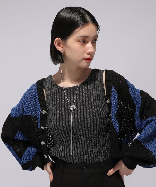 HAREシャツ　ラメタンクトップのセット HARE｜2WAYスクエアラメニットタンクトップ | Rakuten Fashion