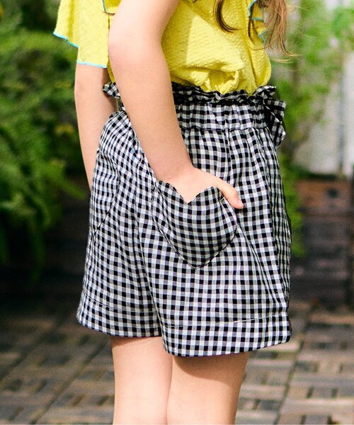 apres les cours(アプレレクール)の「ハートポケット ショートきゅんpants(その他パンツ・キッズ・ライム/ベージュ/チェック/インディゴブルー/その他3・80/90/100/110/120/130/140)」の5枚目の写真