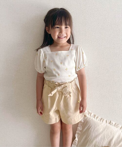 apres les cours(アプレレクール)の「ハートポケット ショートきゅんpants(その他パンツ・キッズ・ライム/ベージュ/チェック/インディゴブルー/その他3・80/90/100/110/120/130/140)」の6枚目の写真