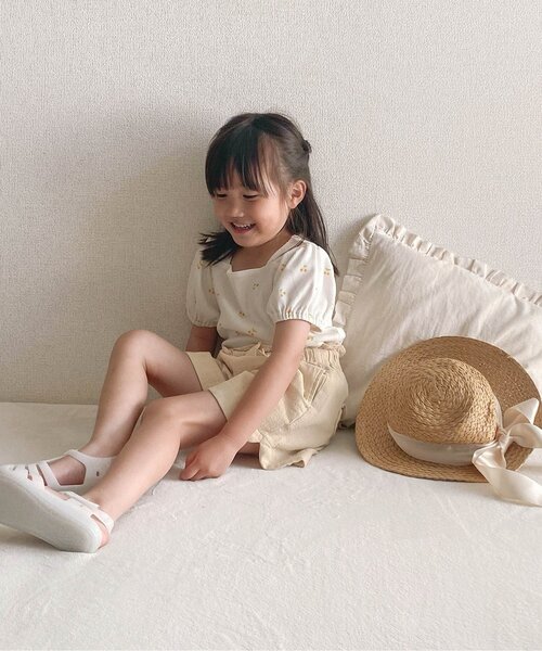 apres les cours(アプレレクール)の「ハートポケット ショートきゅんpants(その他パンツ・キッズ・ライム/ベージュ/チェック/インディゴブルー/その他3・80/90/100/110/120/130/140)」の7枚目の写真