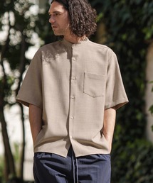 CAMBIO（カンビオ）の「mhs2164- TECHキャンバスバンドカラー半袖シャツ（シャツ/ブラウス）」