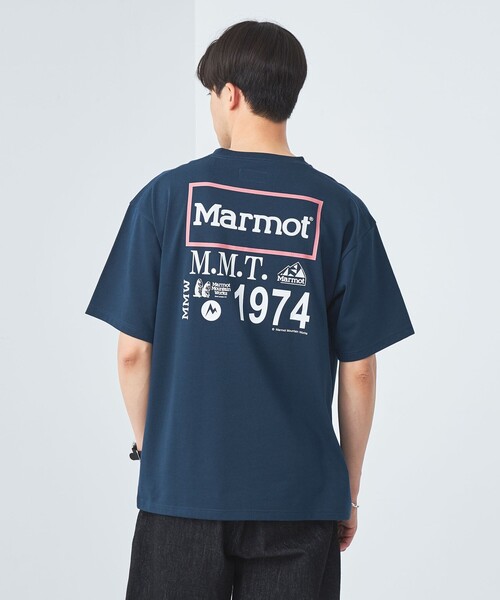 MARMOT（マーモット）の「【別注】＜Marmot＞GLR ALLSTAR ロゴ Tシャツ -吸水速乾・ストレッチ・UVカット-（Tシャツ/カットソー・メンズ・ホワイト/ネイビー・M/L/XL）」の3枚目の写真