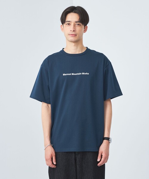 MARMOT（マーモット）の「【別注】＜Marmot＞GLR ALLSTAR ロゴ Tシャツ -吸水速乾・ストレッチ・UVカット-（Tシャツ/カットソー・メンズ・ホワイト/ネイビー・M/L/XL）」の7枚目の写真