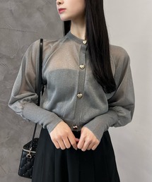 Heart ボタンシアーカーディガン